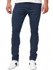 Shendy Vendy Men's Slim Fit Stretch Denim Jeans - 藏蓝色 - 查看 4