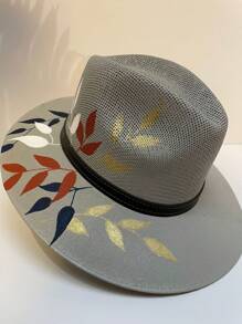Sombrero pintado a mano - Gris - Ver 1