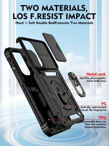 New 360 Rotatable Stand 2-In-1 Shockproof Phone Case, High-Quality Craftsmanship, Compatible With IPhone 11/12/13/14/15 Pro Max, Samsung A14/A24/34/35/54/55, S23/24, S22 Ultra, OPPO, VIVO, Redmi Note 11/12 Pro - Black - View 8