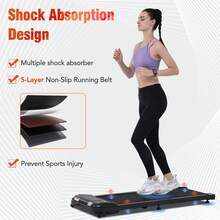 MERAX NEW Walking Pad Under Desk Treadmill For Home Office -2.5HP Walking Treadmill With Incline Bluetooth Speaker 0.5-4MPH 265LBS Capacity Treadmill For Walking Running - Wristband Remote - Black - View 7
