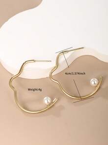 XUPING JEWELRY 2入組復古不鏽鋼環形耳環,設計專為女性,適用於狂歡節和情人節裝飾 - 金黃色 - 查看 3