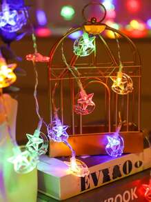 1 st 1.5/3/6M schattige ster en maan decoratieve lichtsnoer, batterijvoeding binnen Ramadan decoratie ster lichtsnoer, kamerdecoratie, slaapkamerdecoratie, muurdecoratie lichtsnoer, Eid Al-Fitr Eid Al Adha decor maanlichten