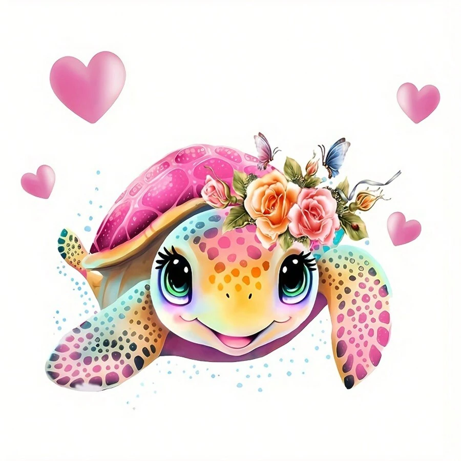 2 Piezas/3 Piezas De Acuarela De Tortuga Marina, Pegatina De Transferencia De Calor Con Flor, Vinilo Imprimible, Transferencia De Calor, Calcomanías Decorativas, Parches Para Ropa, Camisetas, Sudaderas, Sombreros, Almohadas, Bolsos - Multicolor - Ver 1