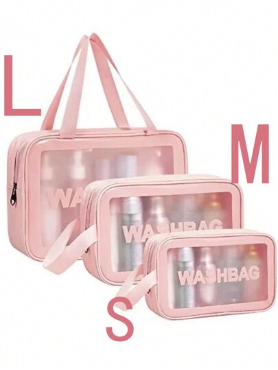 3pcs/Set Portable Travel Makeup Bag, Women Waterproof Cosmetic Bag With Compartment, Toiletry Organizer Pouch For Makeup, Accessories, Gift,Boho Vibes,For Holiday Beach, Bathroom Collection, Bedroom Collection, Large Capacity