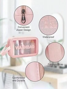 3pcs/Set Portable Travel Makeup Bag, Women Waterproof Cosmetic Bag With Compartment, Toiletry Organizer Pouch For Makeup, Accessories, Gift,Boho Vibes,For Holiday Beach, Bathroom Collection, Bedroom Collection, Large Capacity