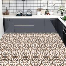 10入組 Pop 風格 Pvc 地磚貼紙,耐水,防滑和防污,適用於入口,客廳,廚房,浴室,地板和牆磁磚 - 彩色 - 查看 6