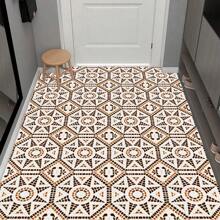 10入組 Pop 風格 Pvc 地磚貼紙,耐水,防滑和防污,適用於入口,客廳,廚房,浴室,地板和牆磁磚 - 彩色 - 查看 1