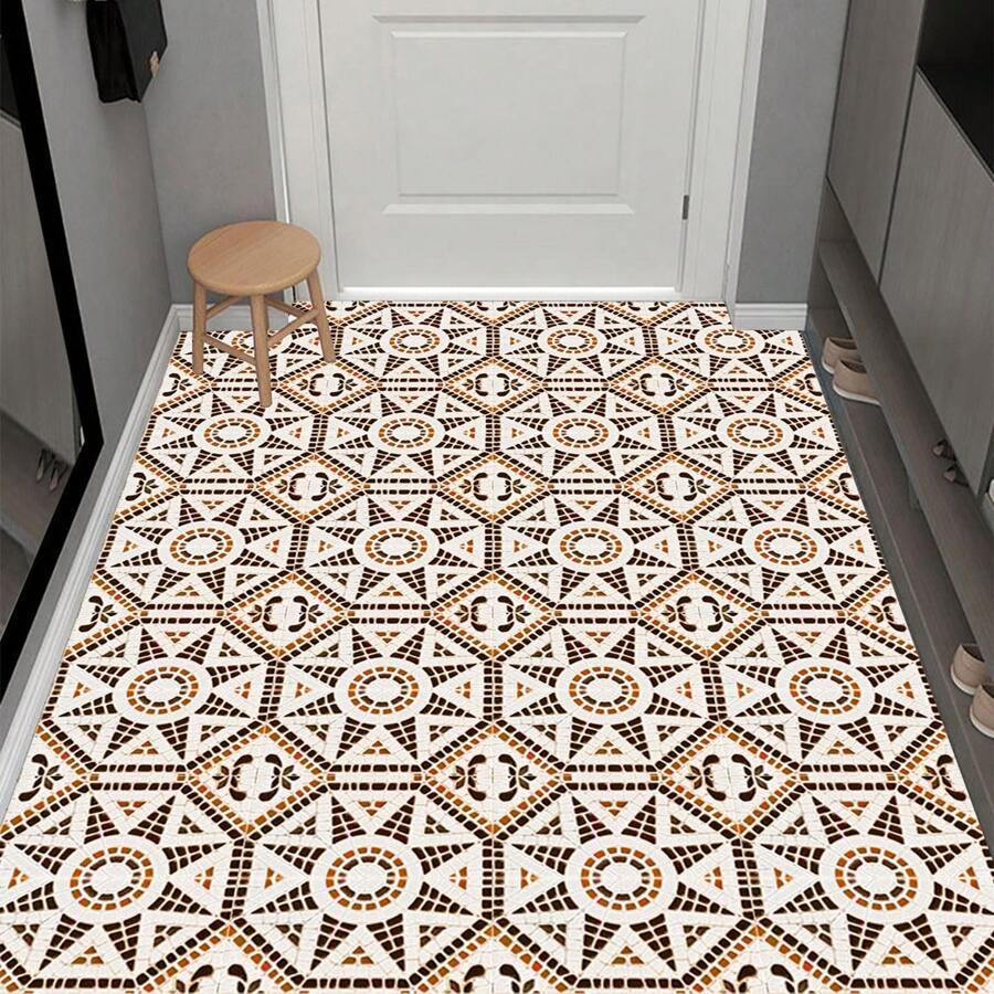 10入組 Pop 風格 Pvc 地磚貼紙,耐水,防滑和防污,適用於入口,客廳,廚房,浴室,地板和牆磁磚 - 彩色 - 查看 1