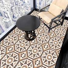 10入組 Pop 風格 Pvc 地磚貼紙,耐水,防滑和防污,適用於入口,客廳,廚房,浴室,地板和牆磁磚 - 彩色 - 查看 5