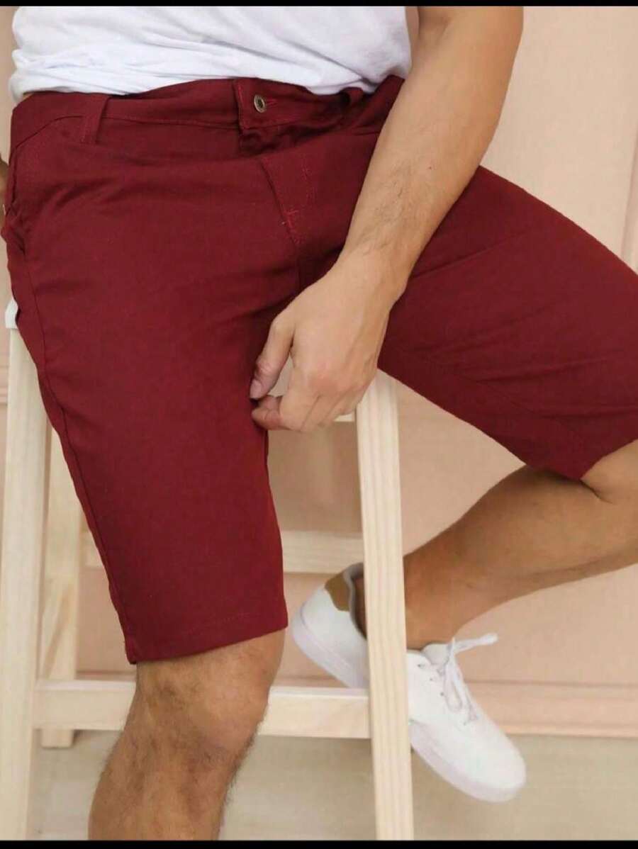 Men Shorts - Màu Đỏ Sâu - Xem 1