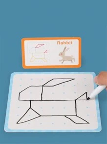 3in 1 Thinking Training Geometric Figure Rubber Band Nail Board, Drawing Board Wooden Jigsaw Board Game Elementary School Student Mathematics Enlightenment Montessori Early Education Parent-Child Educational Toy - Multicolor - View 5