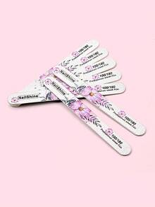 10入組直板木製指甲檔100/180目雙面磨砂打磨砂紙,適用於天然、壓克力、人工指甲 - 粉色 - 查看 5