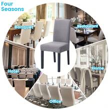 4PACK Dining Chair Covers Stretch Elastic Removable Chairs Slipcovers Washable High Back Chair Protectors For Dining Room, Hotel, Banquet, Kitchen - Light Grey - View 5