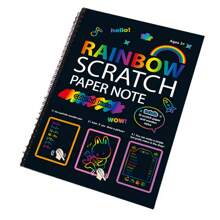 12-Sheet Rainbow Scratch-Off Notebook Set - Color Drawing Paper Kit For Kids Birthday Games, Party Favors - Perfect Gift For 3-12 Year Old Girls & Boys! - Multicolor - View 6