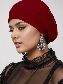 1pc Women's Solid Color Sweat Fabric Elastic Headband Undercap For Hijab Casual Casual Under Cap - Multicolor - View 4