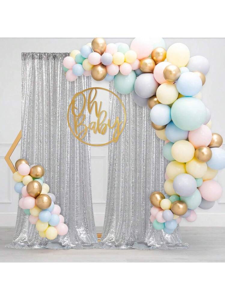 Set 3 Archi In Metallo Quadrati Dorati Per Feste - 2,2/2,0/1,8 Mt Con Scatole Palloncini E Picchetti - 5