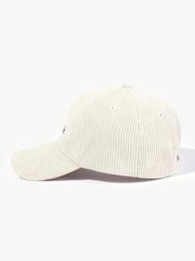 1個'it Is What It Is'刺繡灰色灯芯絨棒球帽,適合戶外運動和休閒度假 - 米色 - 查看 4