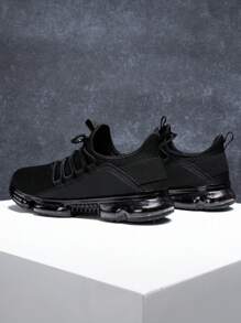 男士休闲针织透气一脚蹬运动运动鞋，带气垫减震，舒适时尚