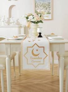 1pc New Design Festival Modern Simple Style Rectangular Digital Printed Table Runner For Holiday, Party Decoration Or Indoor Table Decoration - Multicolor - View 4