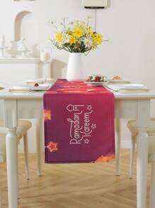 1pc Festival Scene Decoration Table Runner For Party Atmosphere And Home Dining Table Runner, Festival Theme Digital Printing Creative Table Runner - Multicolor - View 4