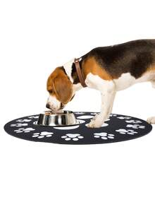 Water Absorption, Slip Resistant, Reusable Feeding Mat For Cats And Dogs, Round Shape, Can Be Used As A Rest And Sleeping Mat - White - View 6