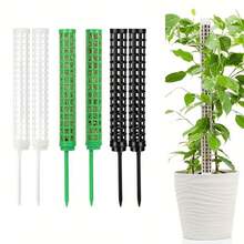 2入組黑色可疊式植物苔蘚桿,馬鈴薯塑料網格植物支架,可延伸的苔蘚桿,適用於盆栽攀爬植物（不含填充物） - 黑色 - 查看 3