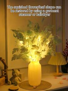 1 件/3 件仿真绿色植物 LED 灯枝家居室内客厅卧室门廊派对桌面发光温馨装饰（不含电池）