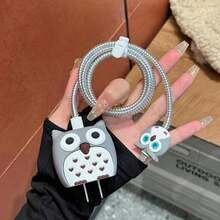 4 件裝貓頭鷹造型 20w 充電器保護套