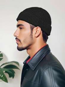 1 件韩式无檐便帽，复古圆顶保暖短针织帽，冬季柔软套头帽，送给朋友、家人、恋人的最佳礼物，适合派对、通勤、旅行秋季装