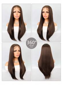 Halloween Costume Wig Preplucked Soft 13*4 Mix Synthetic Fiber Imported From Japan Lace Front Wig Hair Long Straight With Baby Hair Heat Resistant Fiber Synthetic Hair Wig 26 Inch Wig For Women Daily Used