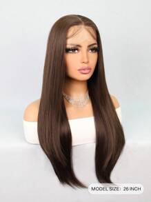 Halloween Costume Wig Preplucked Soft 13*4 Mix Synthetic Fiber Imported From Japan Lace Front Wig Hair Long Straight With Baby Hair Heat Resistant Fiber Synthetic Hair Wig 26 Inch Wig For Women Daily Used