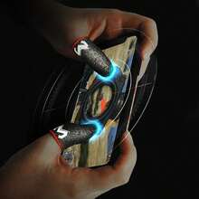 Fundas Para Dedos Plateadas Para Juegos Con Fibra Sudorproof Y Antideslizante Y De Alta Sensibilidad Para Juegos - Negro - Ver 5