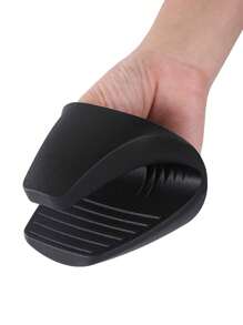 2pcs Silicone Heat Resistant Gloves For Microwave Oven And Baking, Thickened Non-Slip, Anti-Scald Kitchen Hand Plus, Black - Black - View 5