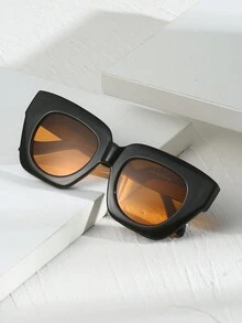 1 Miếng Không giới tính Hình vuông Khung Oversized Thời gian rảnh rỗi Retro Tối giản Đường phố Mát mẻ Kính râm Đối với Kỳ nghỉ - Màu vàng - Xem 3