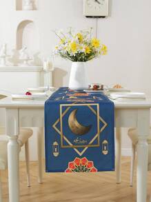 1pc New Style Modern Minimalist Rectangle Shape Digital Printed Table Runner For Festival Party Decoration, Indoor Home Tabletop Flag - Multicolor - View 3