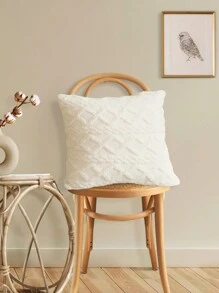 1pc Modern Simple Living Room & Bedroom Jacquard Twill Cushion Cover With Braided Edge (pillow Core Not Included)