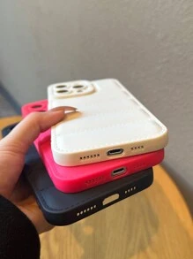 Apple Vintage 3pcs Cat Eye Puffer Jacket Style Anti-Drop Phone Case Compatible With IPhone Waterproof Shockproof Scratch Resistant - Multicolor - View 3