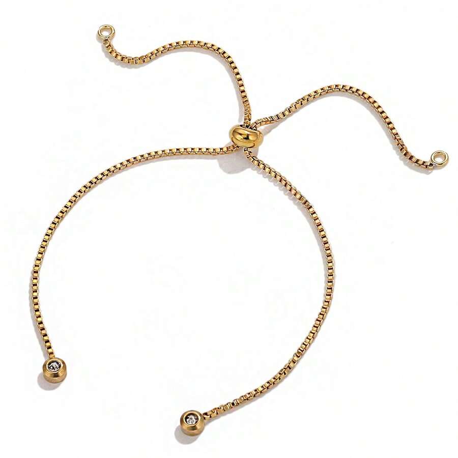 1pc 304 Stainless Steel  Adjustable Slider Chain For Jewelry Making DIY Loops Connector Pendants Bracelets Material Findings - Multicolor - View 1