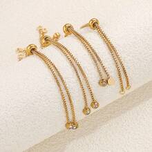 1pc 304 Stainless Steel  Adjustable Slider Chain For Jewelry Making DIY Loops Connector Pendants Bracelets Material Findings - Multicolor - View 3