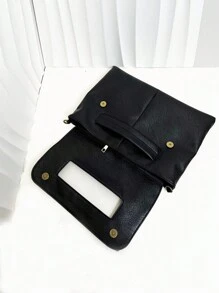 New Arrival Women's Handbag, Fashionable And Large Capacity Shoulder Bag For Women, Simple Design Crossbody Bag, Versatile Clutch, Envelope Bag, Satchel For Office, Business, Tablet And Texture Bag For Women. ,Perfect For Office,Work And Commute - Black - View 8