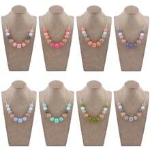 1pc Creative Colorful Silicone Octagonal Beaded Necklace For Children's Diy Handmade Jewelry Making - Black - View 2