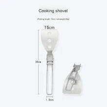 1pc Outdoor 304 Stainless Steel Tableware Set Portable Foldable Pan & Spatula For Camping & Travel, Multi-Functional Kitchen Utensils - White - View 3