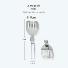 1pc Outdoor 304 Stainless Steel Tableware Set Portable Foldable Pan & Spatula For Camping & Travel, Multi-Functional Kitchen Utensils - White - View 2