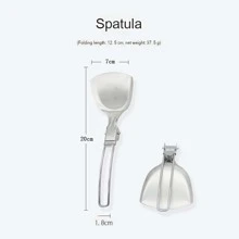 1pc Outdoor 304 Stainless Steel Tableware Set Portable Foldable Pan & Spatula For Camping & Travel, Multi-Functional Kitchen Utensils - White - View 4