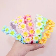 1入漸變色可愛花卵&花瓣&花卉裝飾公主風多巴胺女孩頭箍,日常使用 - 紫色 - 查看 1