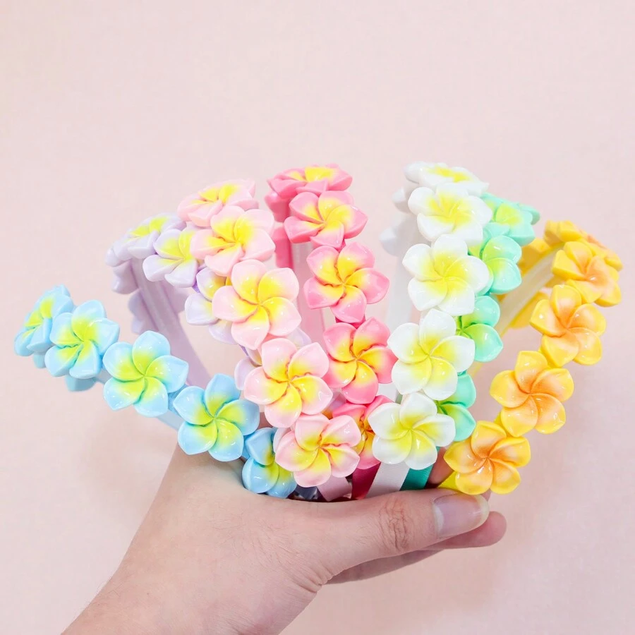 1入漸變色可愛花卵&花瓣&花卉裝飾公主風多巴胺女孩頭箍,日常使用 - 紫色 - 查看 1