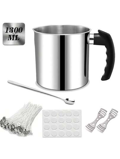 Diy Aroma Candle Making Tool Kit, 1.3l Wax Melting Pot And Spoon Included,Room Decor,Gifts Birthday Graduation