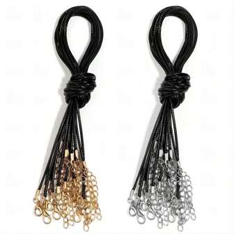 10入組50cm手工蠟染皮革可調節編織繩項鍊吊墜,帶龍蝦扣繩子,適用於diy首飾製作