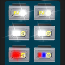 1 Đèn LED ngoài trời đa chức năng có 6 chế độ, Cổng sạc Type-C, Thích hợp cho đèn pha, Đèn chạy ban đêm, Đèn sửa chữa. Có 3 màu., Đèn chiếu sáng ngoài trời cho lối đi, Sân, Sân trong - Màu vàng - Xem 3