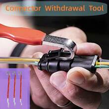 1pc Red Automotive Electrical Terminal Connector Separator Removal Tool Remover Puller Universal For Most Vehicles - Red - View 2